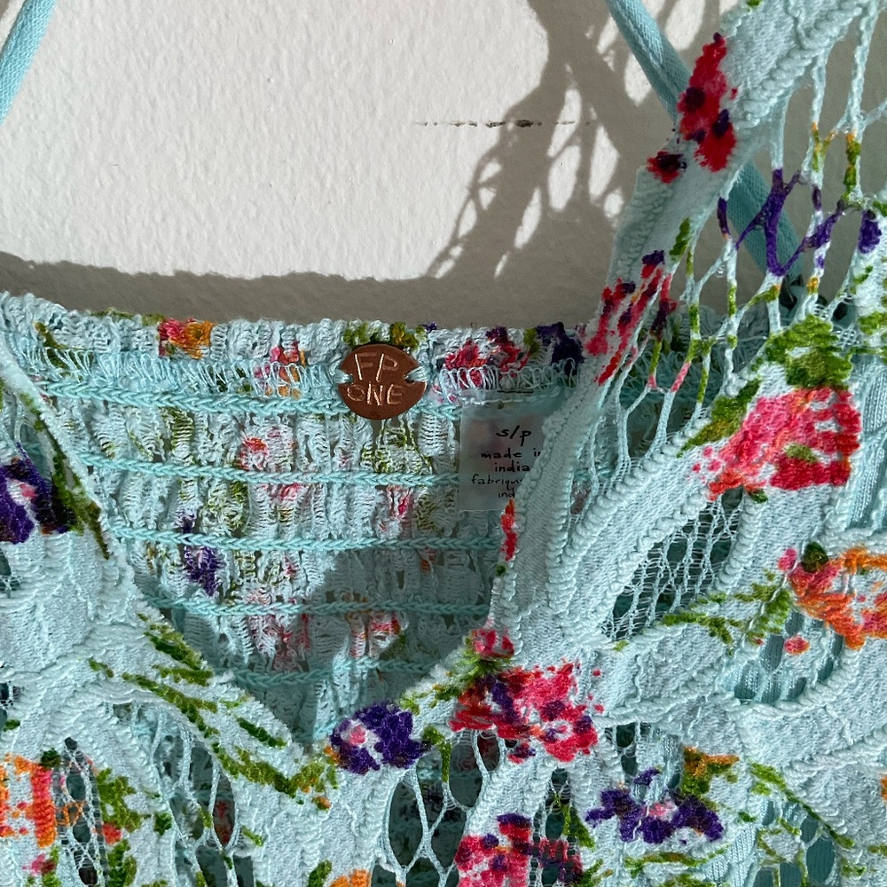 Free People Adella Slip Dress in Blue floral - Picture 6 of 7
